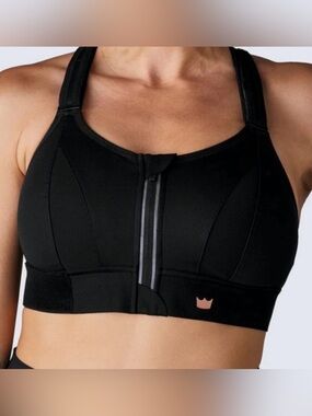 SHEFIT ULTIMATE Black Luxe Sports Bra High Support Comfortable Fit Sz Medium